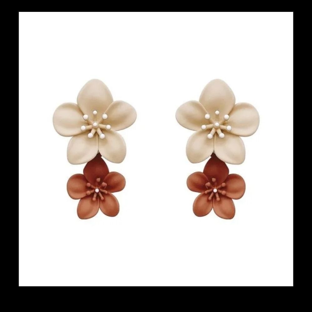 Five Petal Flower Stud Costume Earrings